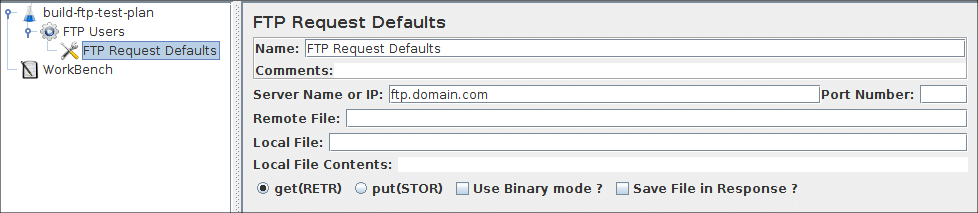 
Figura 7.4.  Padrões de FTP para nosso Plano de Teste