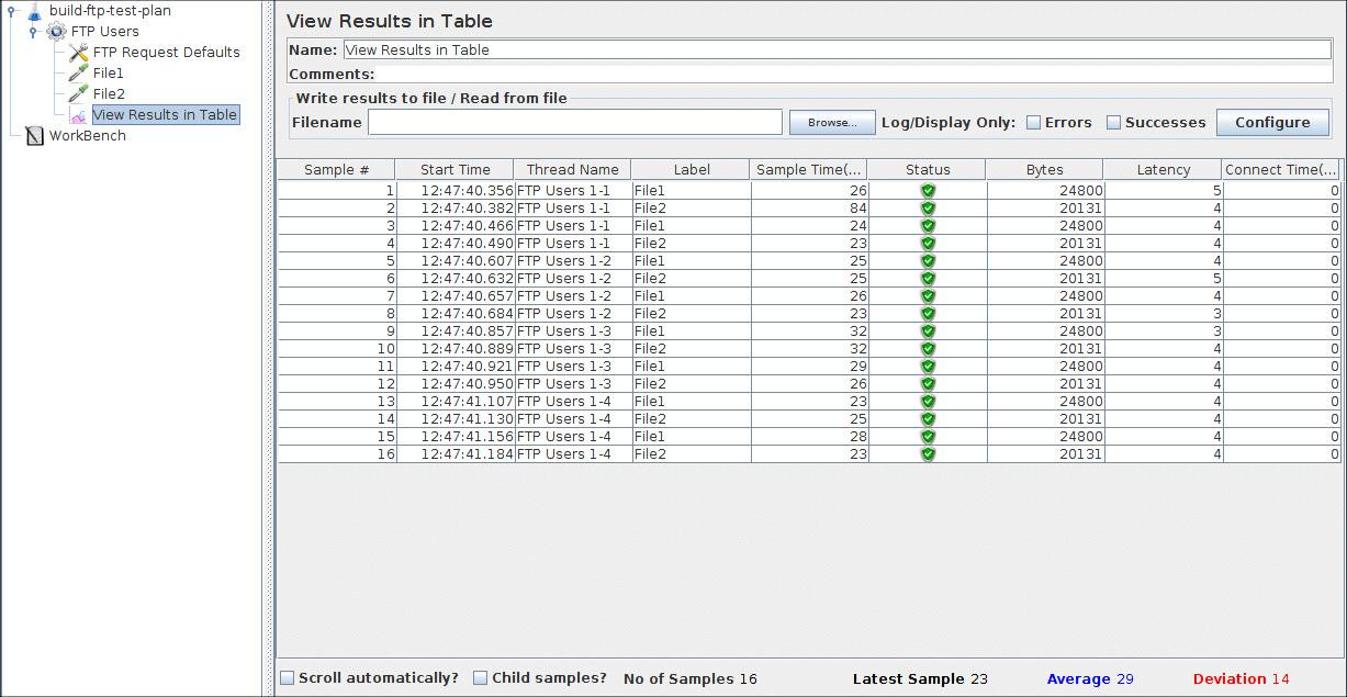 
Figura 7.7.  Visualizar resultados no ouvinte de tabela