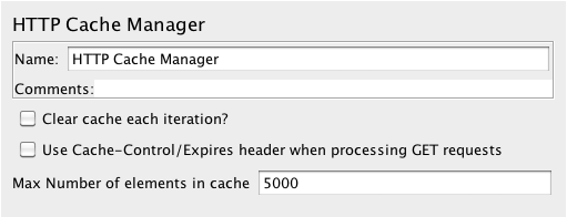 Captura de tela do painel de controle do HTTP Cache Manager
