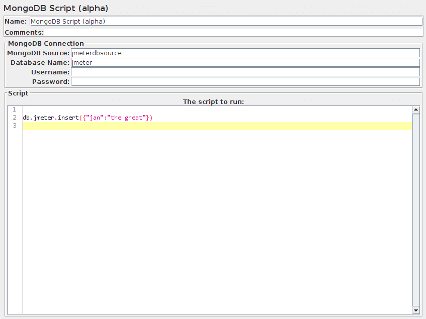 Captura de tela do painel de controle do script MongoDB (OBSOLETO)