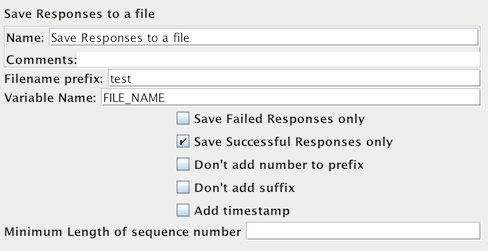 Captura de tela do painel de controle de salvar respostas em um arquivo